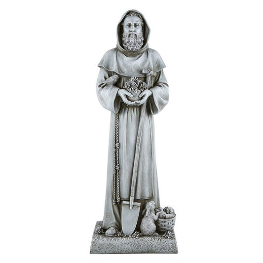 Saint Fiacre Garden Statue - 12.25 inches tall