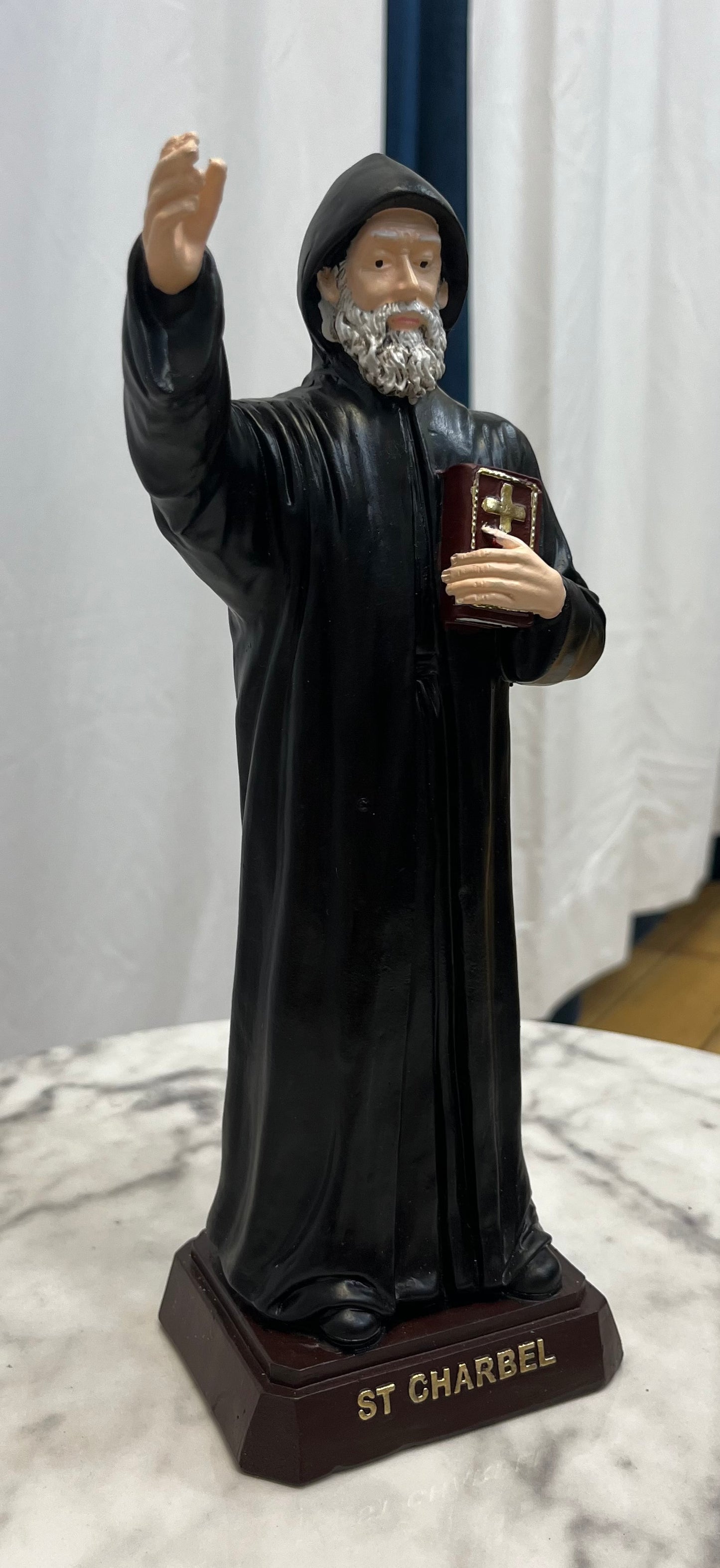 10-Inch Desktop Statue of Blessed Saint Charbel