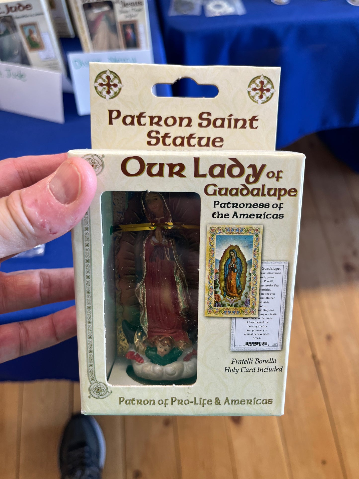 4" Our Lady of Guadalupe Statue – Cold Cast Resin, Hand-Painted, in Deluxe Window Box