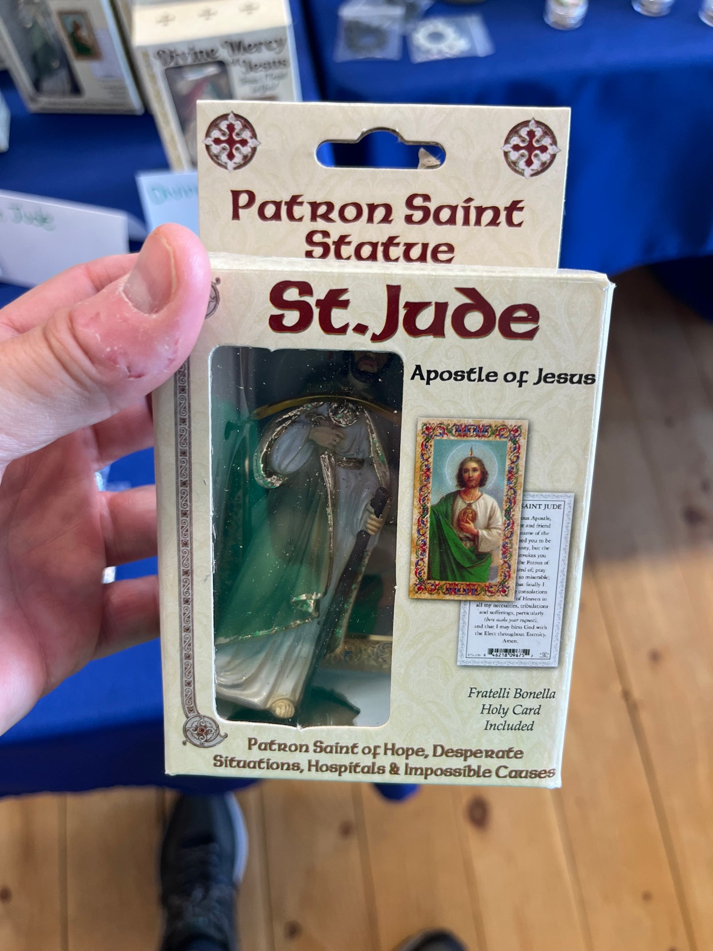 4" Saint Jude Statue – Cold Cast Resin, Hand-Painted, in Deluxe Window Box
