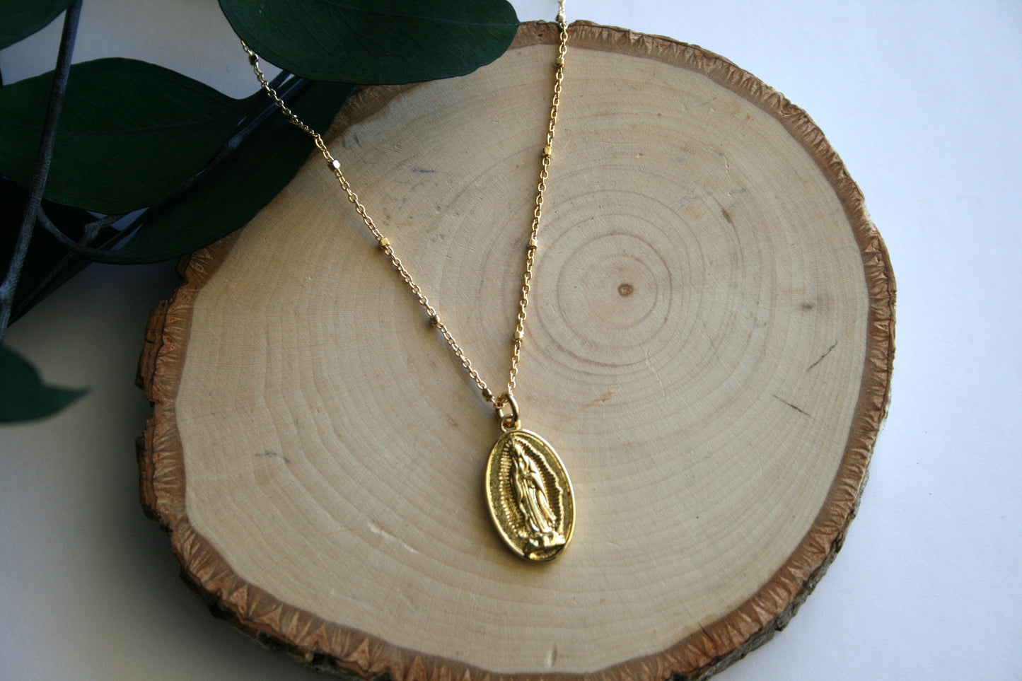 Gold Our Lady of Guadalupe Charm Necklace