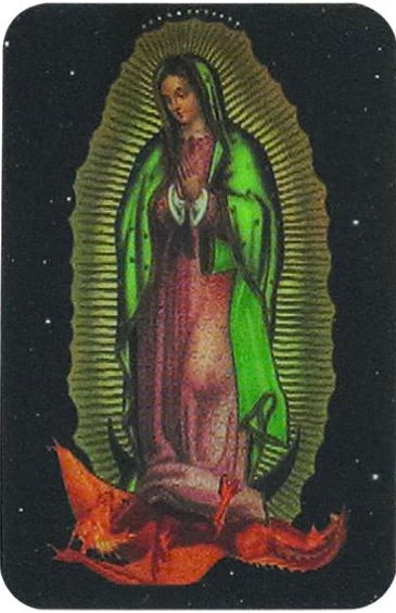 Holographic 3D Prayer Card – Our Lady of Guadalupe