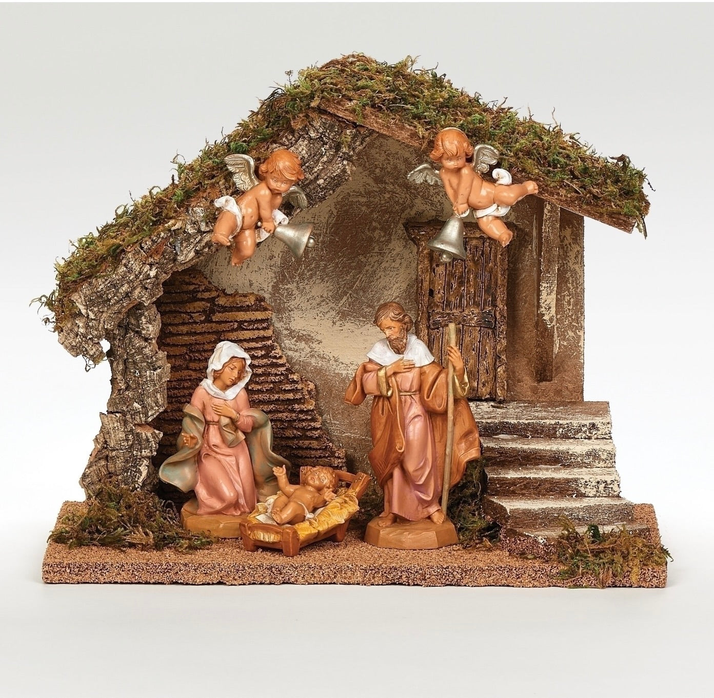 Lighted Nativity Set - 5 FIGURE NATIVITY WEDDING CRECHE in Traditional Italian Style Stable