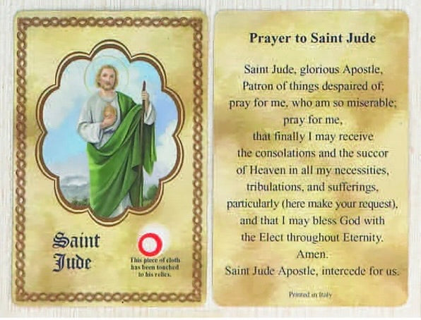 St. Jude Relic Prayer Card – A Powerful Symbol of Hope and Miracles ...