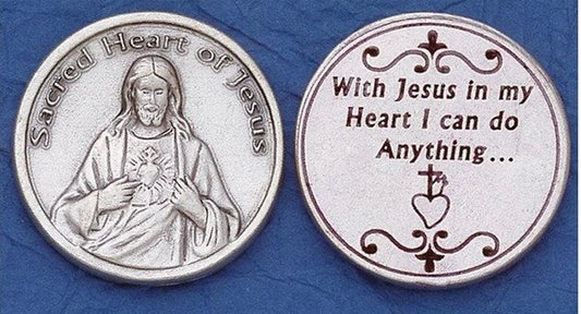 Sacred Heart of Jesus Italian Pocket Coin