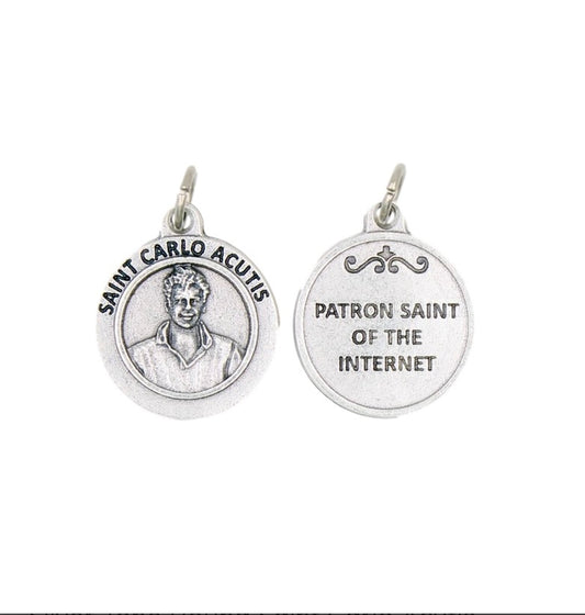 3/4" Round St. Carlo Acutis Medal – Patron Saint of the Internet