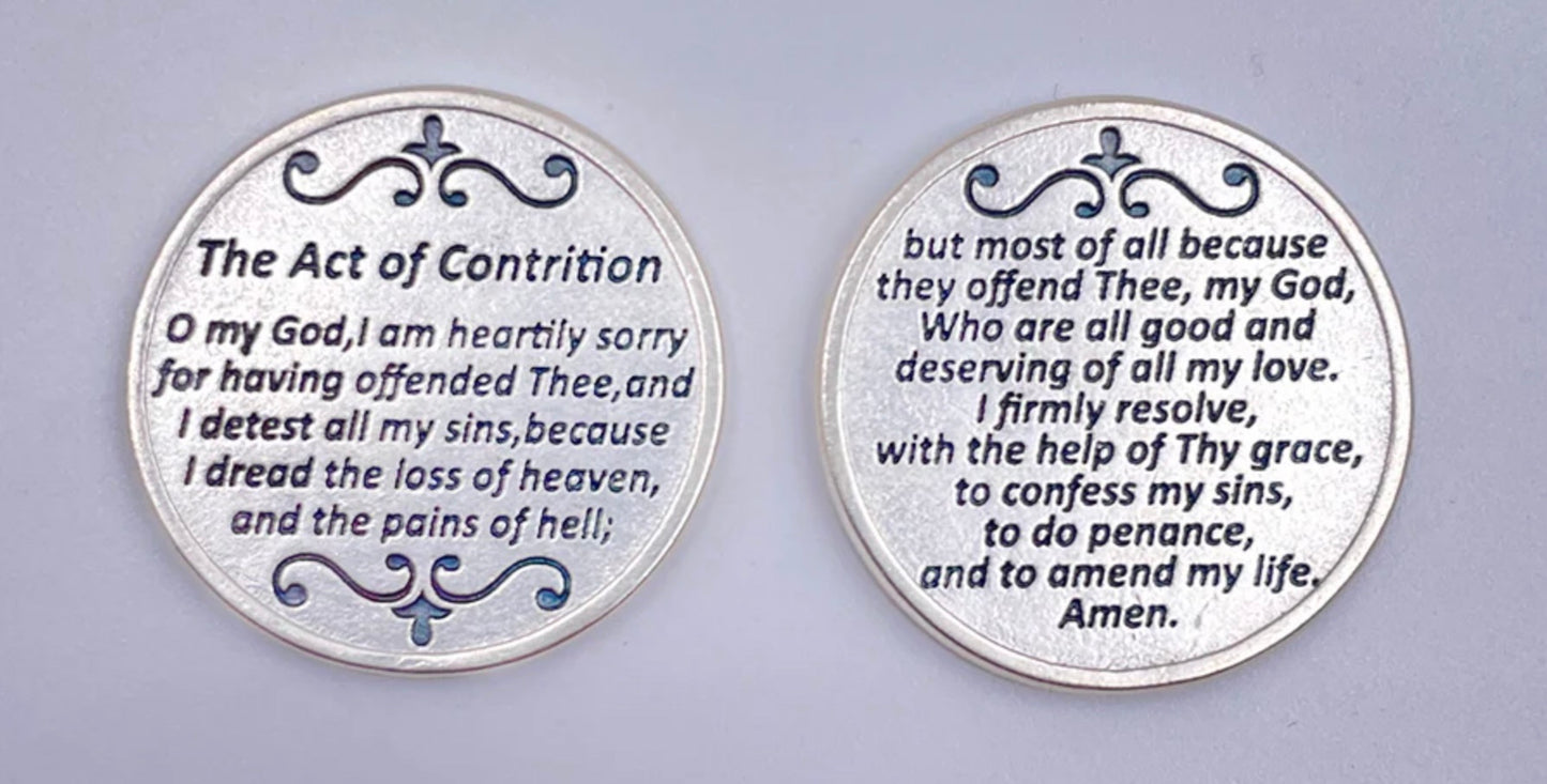 Act of Contrition Italian Pocket Coin