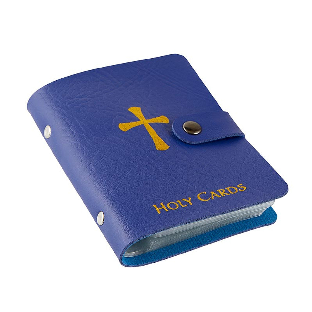 Holy Card Holder with Faux Leather Cover (Blue)