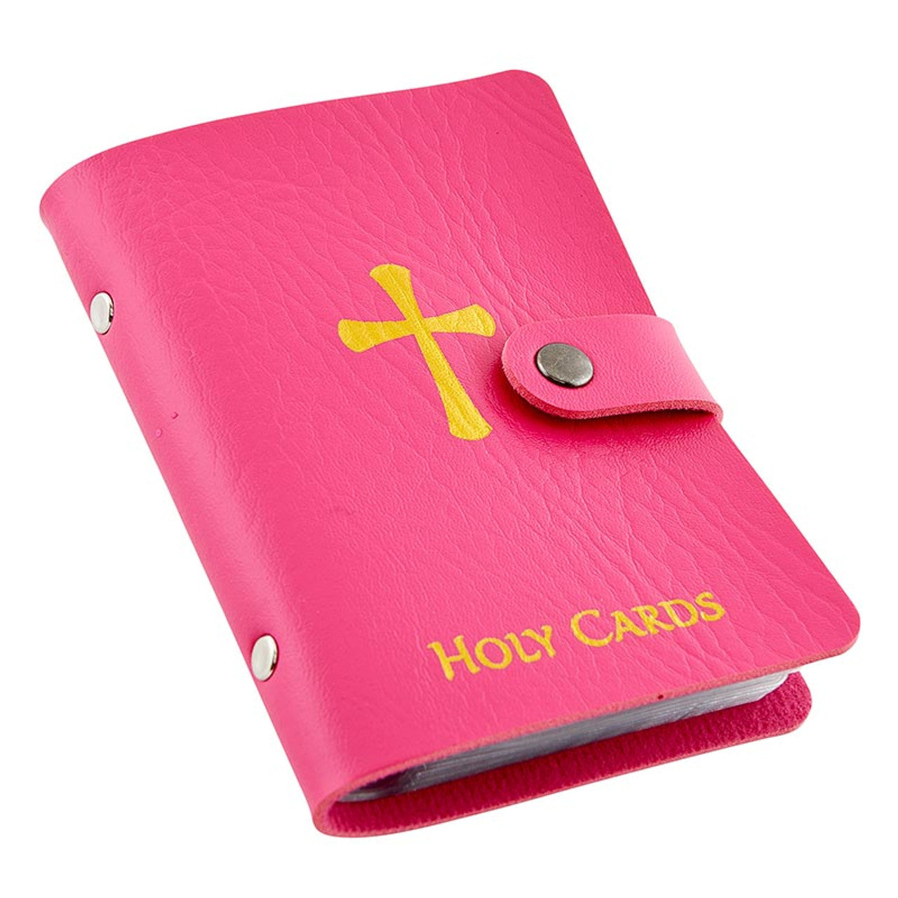 Holy Card Holder with Leather Cover (Pink)