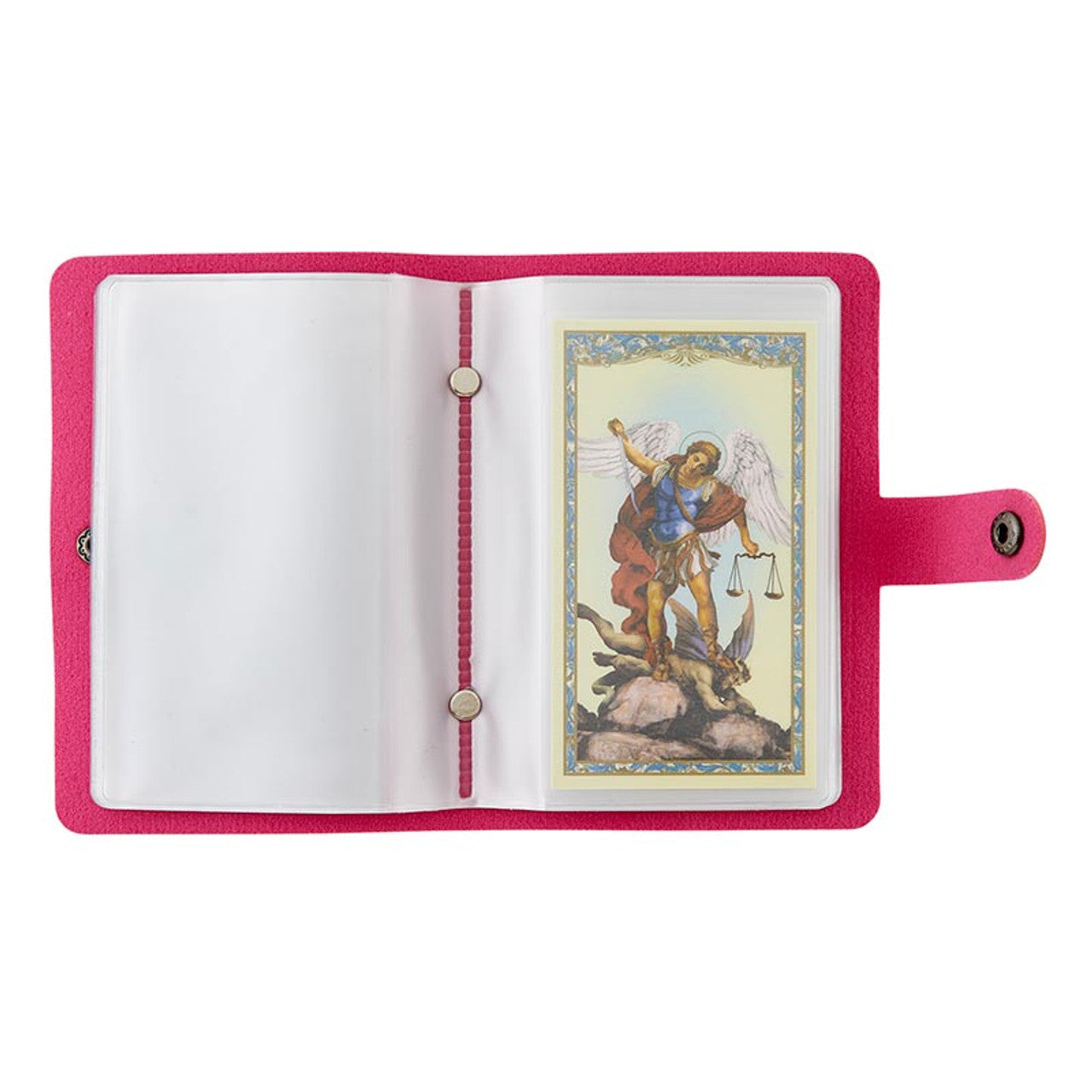 Holy Card Holder with Leather Cover (Pink)