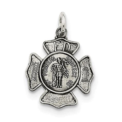 Sterling Silver 15/16" Engravable St. Florian Badge Medal