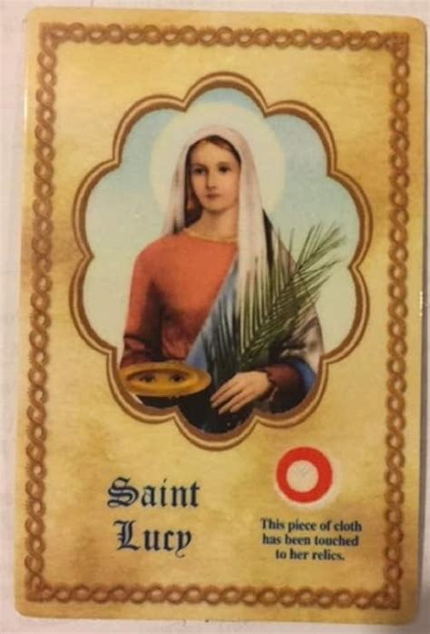 St. Lucy Relic Prayer Card – A Symbol of Faith and Healing
