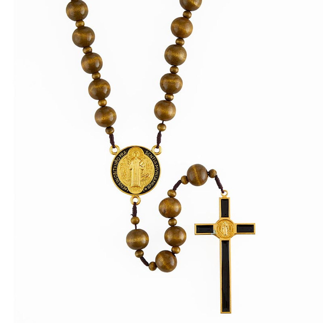 St. Benedict Cord Wall Rosary – A Bold Symbol of Faith and Protection - Large 20 mm Beads and Rosary is 43 inches long