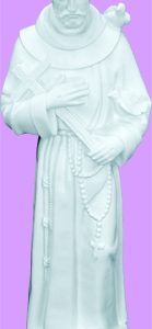 24" St. Francis Outdoor Statue – All-White Finish