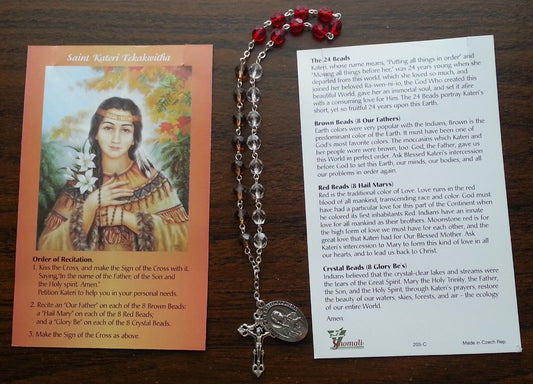 St. Kateri Tekakwitha Rosary Chaplet with Prayer Card