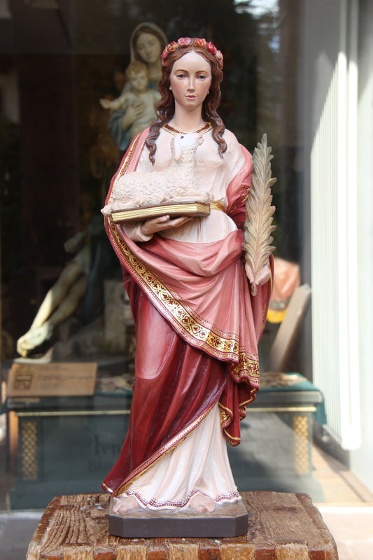 Handcrafted St. Agnus Statue (Custom Pricing)