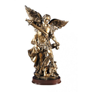 11-Inch Bronze Finish St. Michael Statue – A Powerful Symbol of Protection and Courage