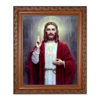 10" x 12" Ornate Wood Frame with 8" x 10" Chambers' Sacred Heart of Jesus Print – A Timeless Expression of Devotion