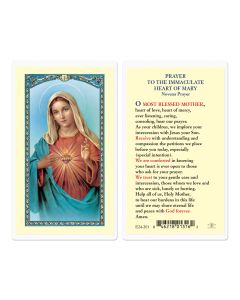 Novena Prayer to the Immaculate Heart of Mary Holy Card