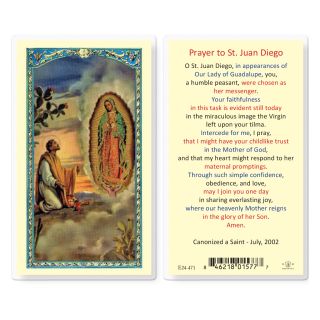 St. Juan Diego with Our Lady of Guadalupe Prayer Card