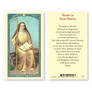 Saint Monica Laminated Prayer Card