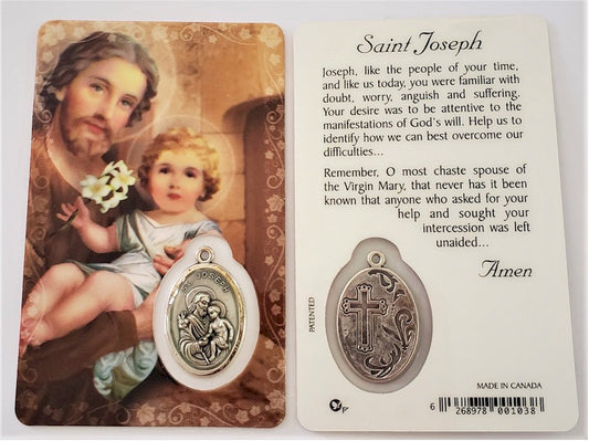 St. Joseph Prayer Card with Medal