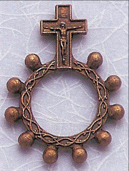 Copper Tone Metal Rosary Ring – A Compact and Elegant Devotional