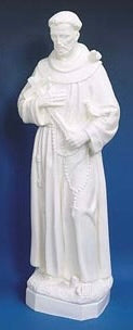 24" St. Francis Outdoor Statue – All-White Finish