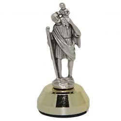 St. Christopher Miniature Metal Car Statue – A Guardian for Your Journey