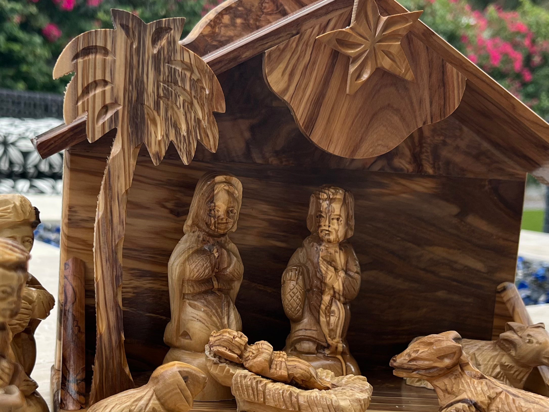 Hand Carved Olive Wood Nativity Set From Bethlehem, FREE 2024 SHIPPING